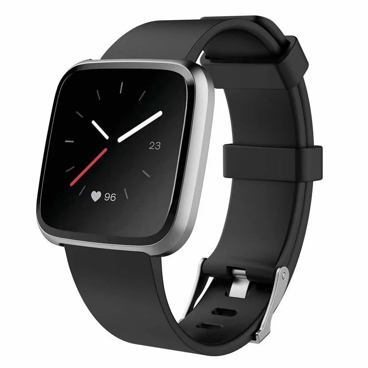 Fitbit Versa Lite replacement strap in multiple colours showing TPE material and size options.