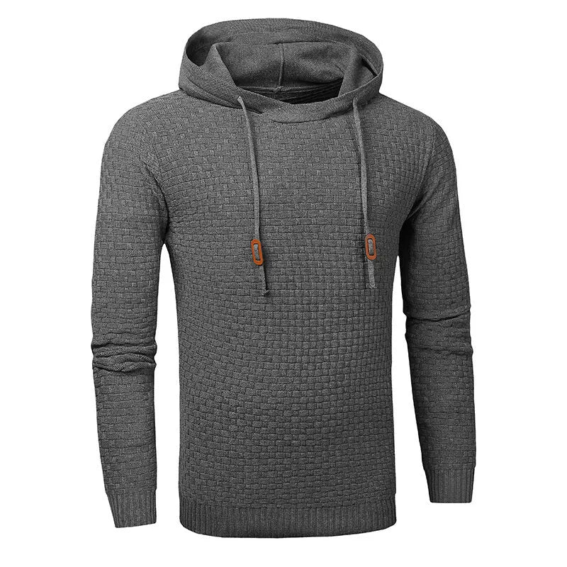 Men's cotton and polyester blend hooded sweatshirt shown in available colours