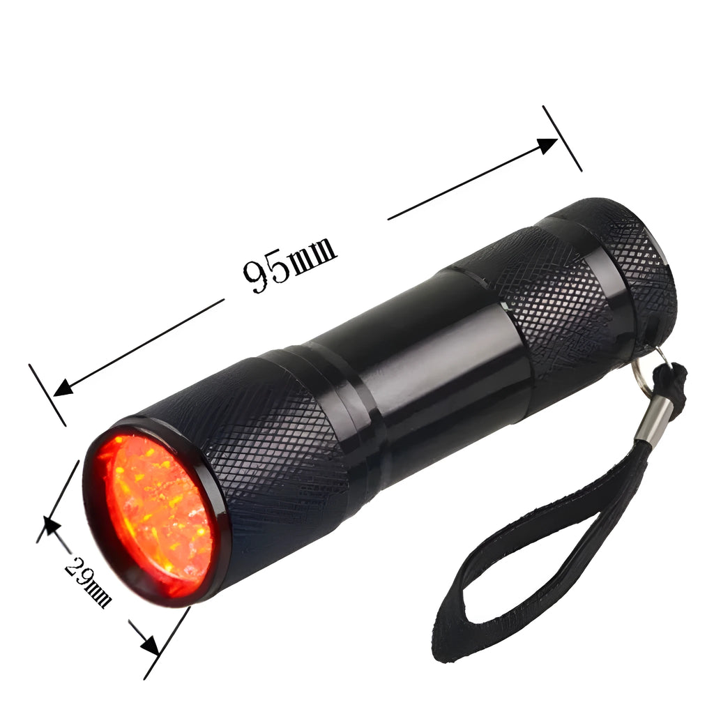 Black aluminium alloy Smart Vein Locator device with red LED lights for medical vein detection.
