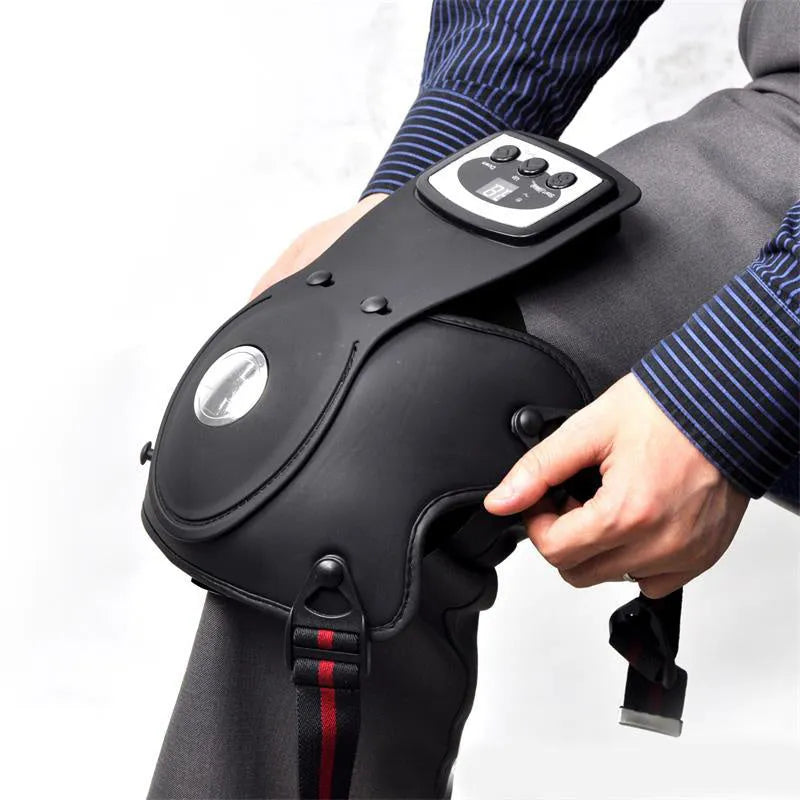 Portable infrared knee and shoulder massager with adjustable heat control and separate pads