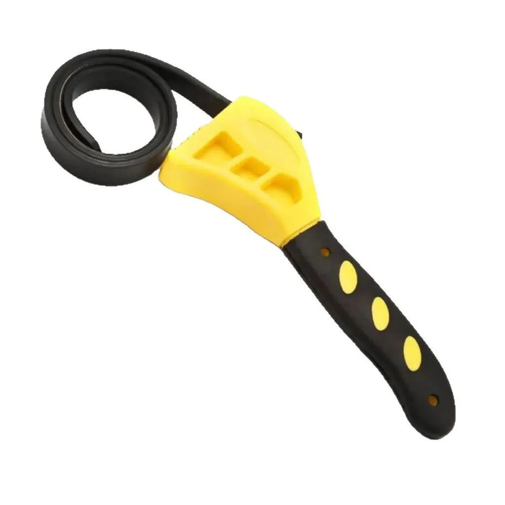 6-inch and 8-inch adjustable rubber strap wrench set with plastic handle and phosphating treated metal
