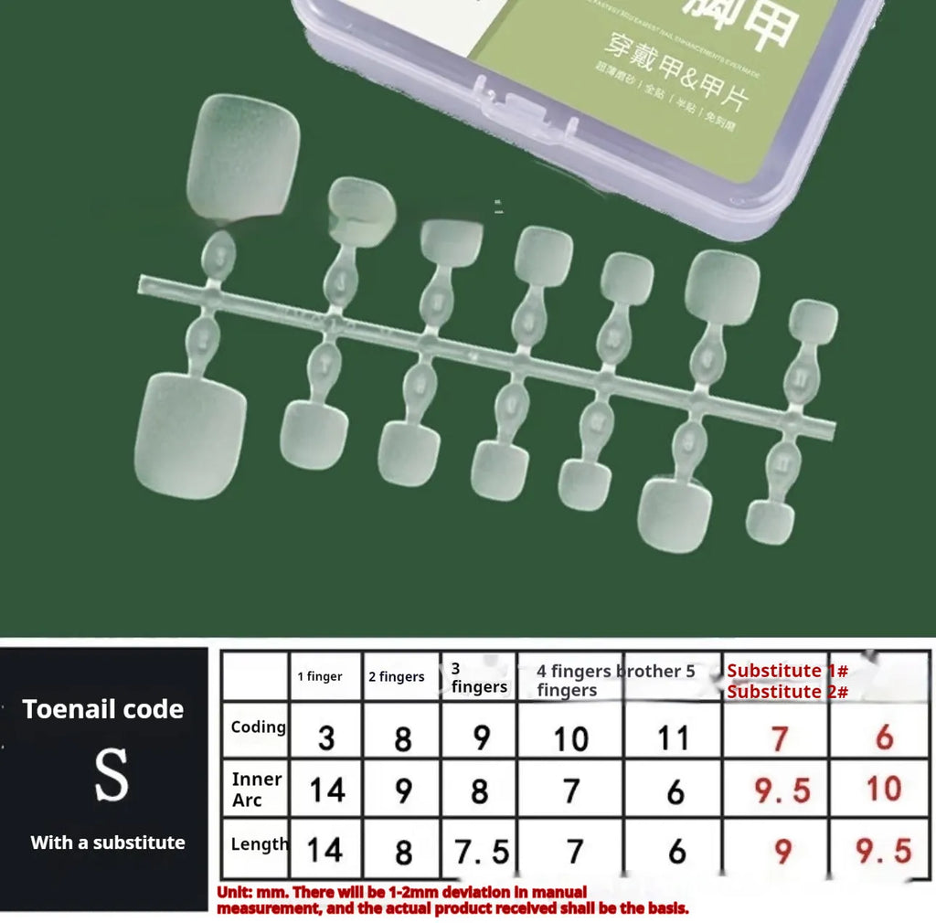 Cat's eye zircon rhinestone toenail tips set with ice blue colour, 42 pieces in S, M, L sizes