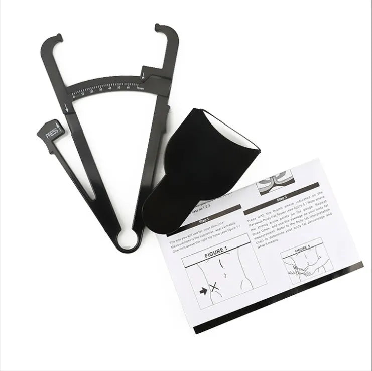 Black body fat caliper instrument for skinfold measurement with 0-70mm range
