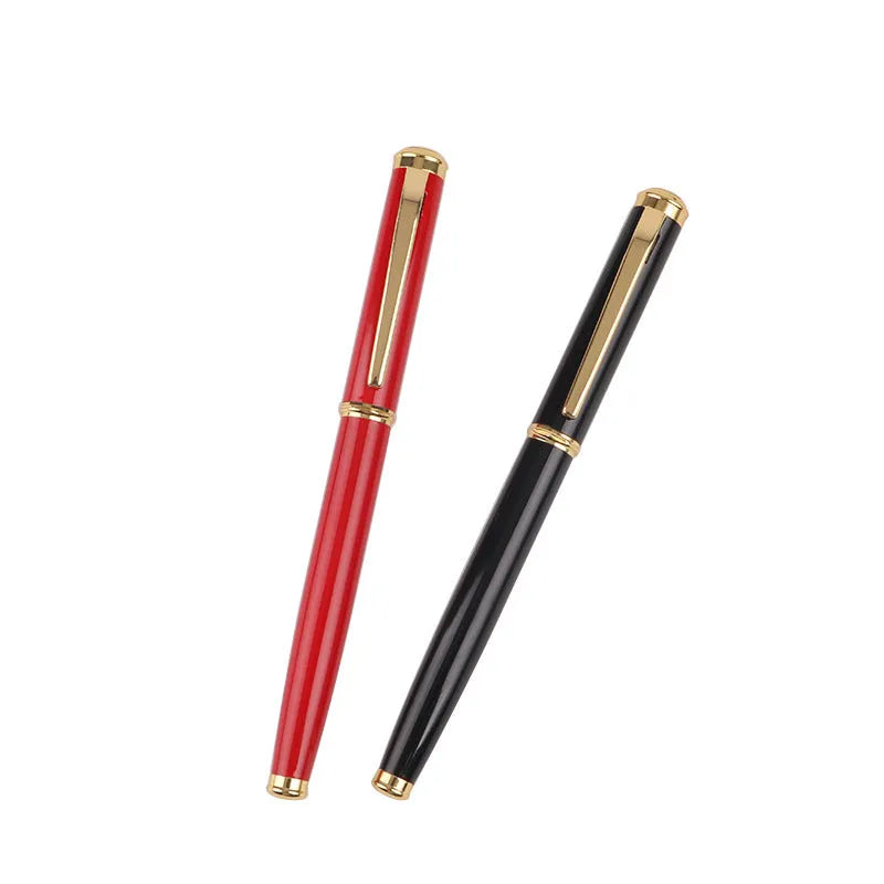 Metal fountain pen with 0.5mm iridium nib in red or black colour options