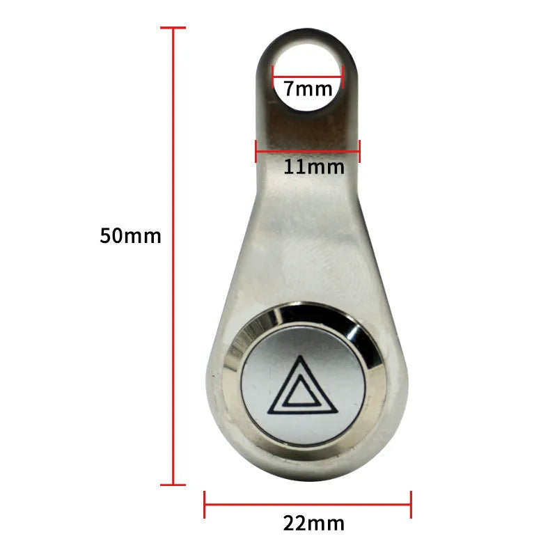 Black stainless steel motorcycle double flash switch with illuminated ring, model KG-057A