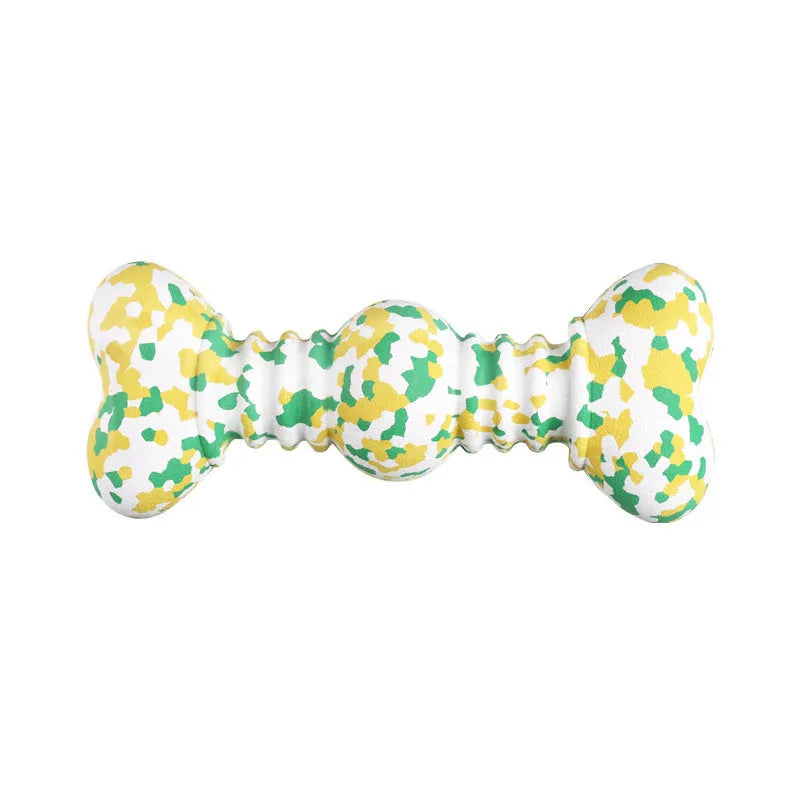 USDA Organic natural rubber dog chew toy with camouflage pattern for medium and large breed dogs