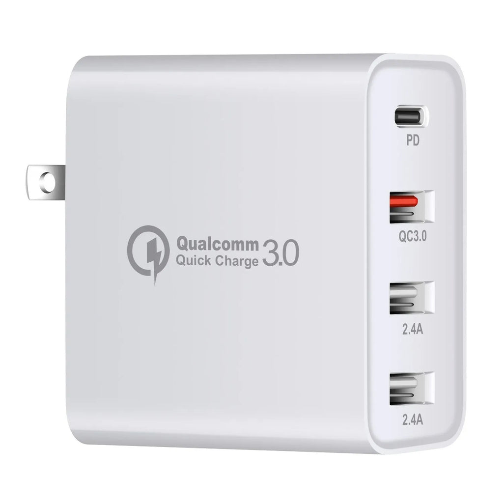 48wpd four-port USB-C fast charger with Power Delivery and indication lights