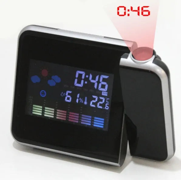 Home electronic clock plastic 16 by 6 by 12 cm digital desk clock with USB port black finish