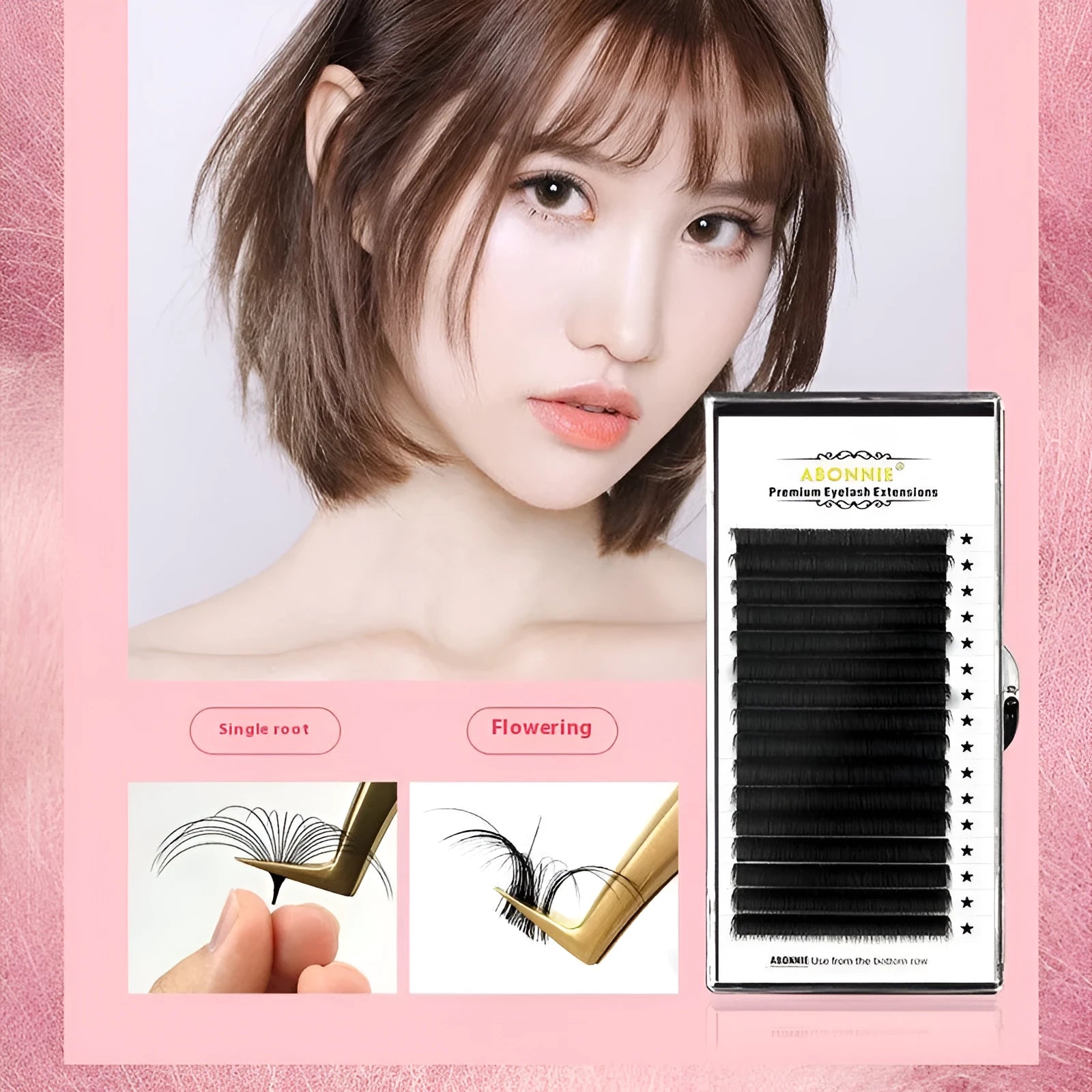 Pack of matte mink hair false eyelashes showing dense 16-row strip on a clear background.