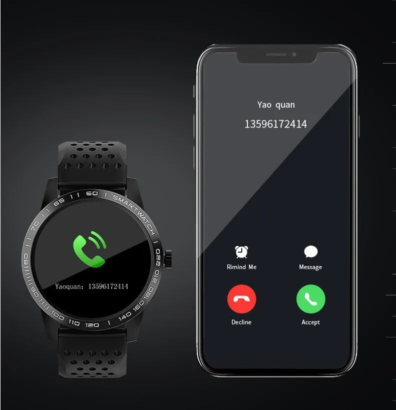 Black or blue smart bracelet with a 1.3-inch colour screen displaying heart rate data.