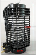 Black hanging electronic mosquito killer lamp with metal grid and decorative light