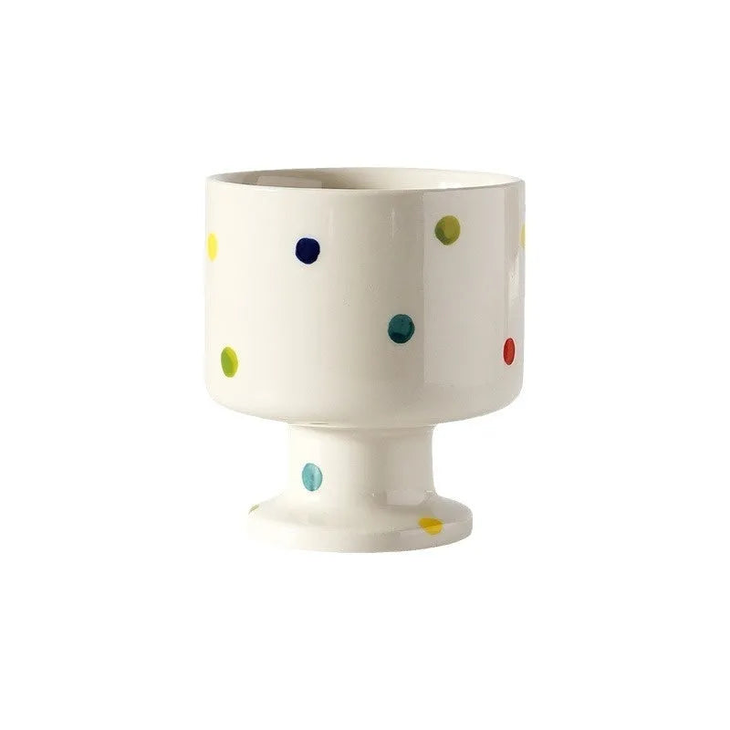 Irregular handmade ceramic mug in solid colour with approximately 250ml capacity