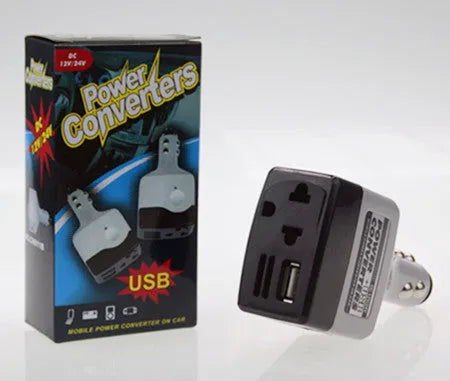 Car cigarette lighter power adapter with USB port for mobile phone charging