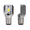 Motorcycle LED headlight unit with aluminium housing for BA20D and H4 fittings