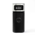Black portable wireless car air pump with USB charging cable, 15cm tube and multiple nozzles for bicycles, balls and swimming rings