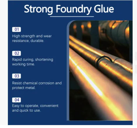 85ml metal casting glue tube with epoxy and curing agent, plus push rod, scraper and sandpaper