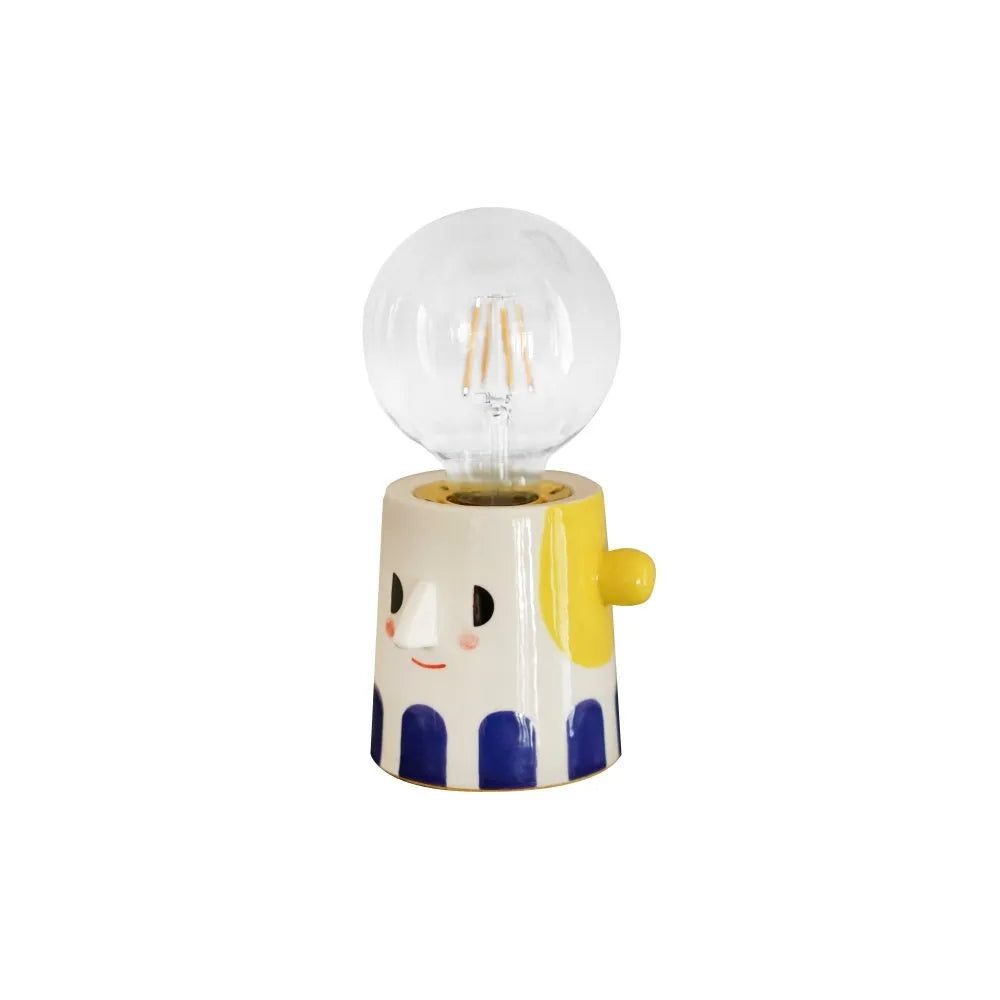 Handmade ceramic bedside lamp with ball headlight design for birthday decoration