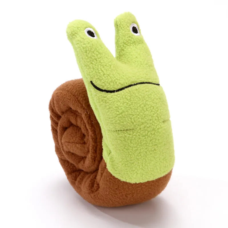 Squeak dog puzzle toy in frog design with hidden food holes for foraging training