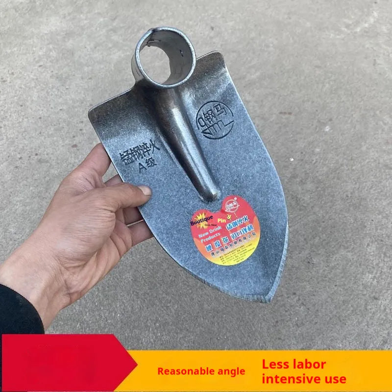 Agricultural pointed hoe plough tool with a steel horse tip and flat blade.