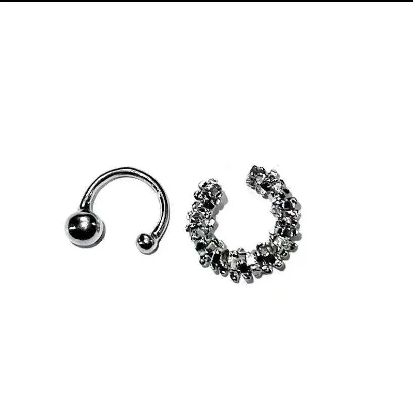Geometric earrings with frosty finish and ear clip backing in B4710 colour