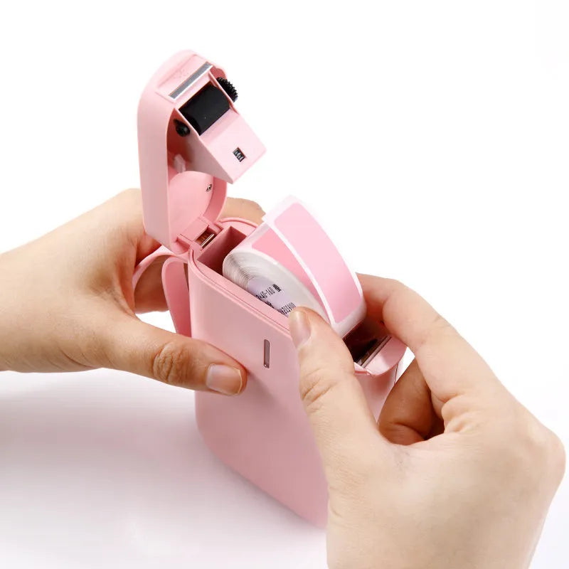 D11 Bluetooth thermal label printer in black, white, pink, green, or bundle options