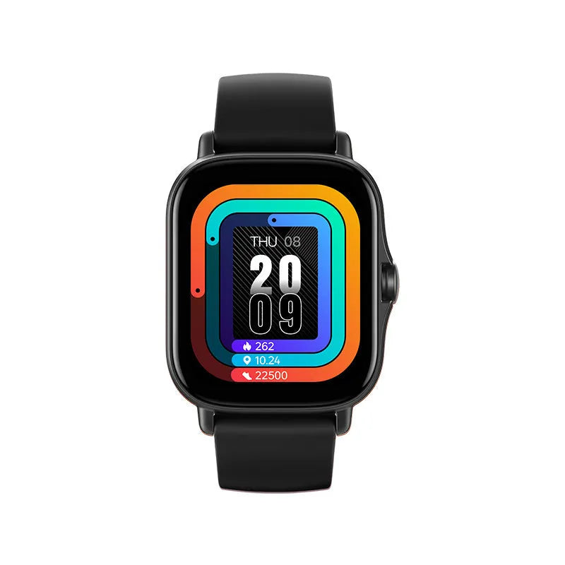 GT20 smart watch with 1.75-inch touch screen and silicone band on wrist