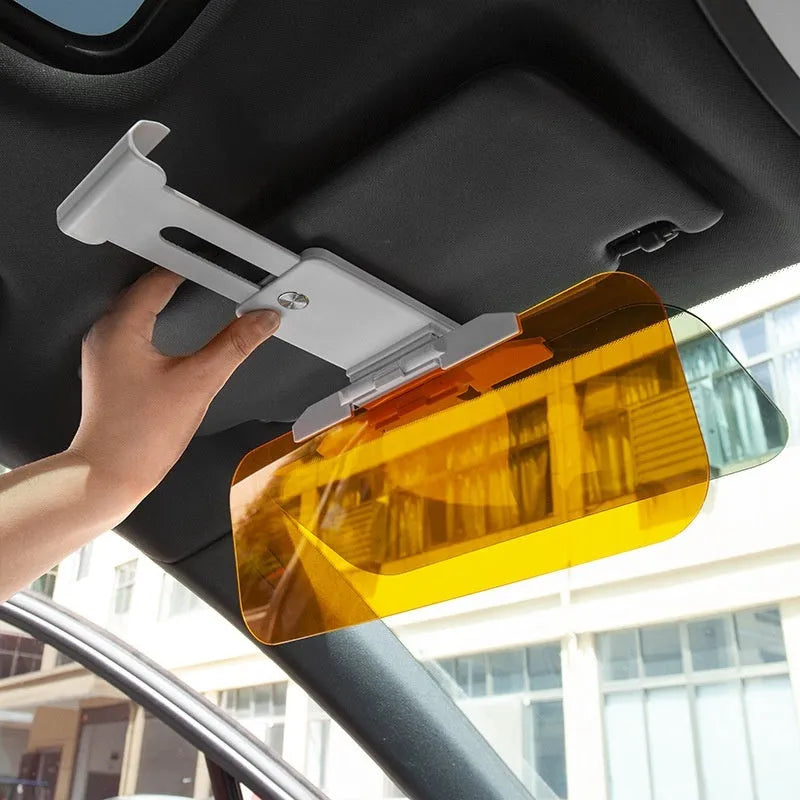 Anti-glare car sun visor with telescopic installation and acrylic lens for high-beam and sunlight protection