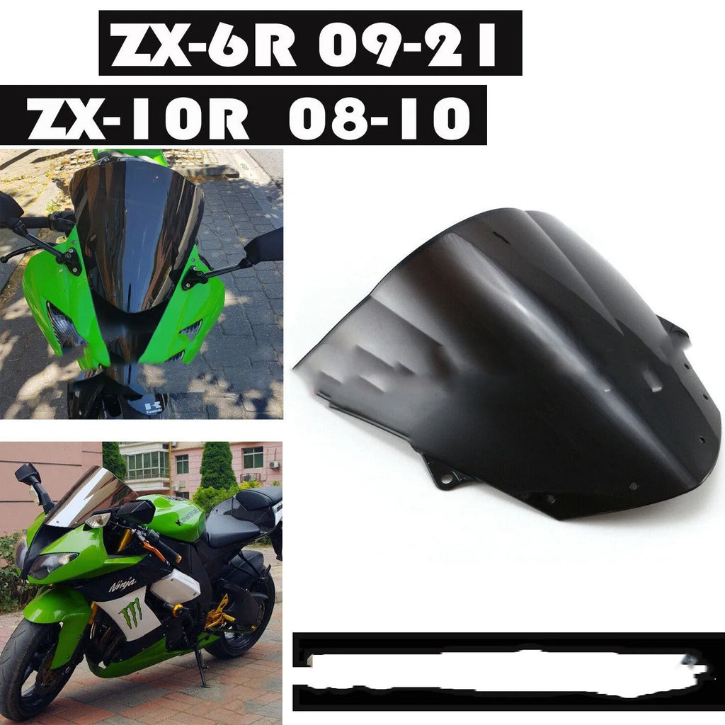 Kawasaki motorcycle replacement windscreen in transparent blue and brown for ZX-6R and ZX-10R models