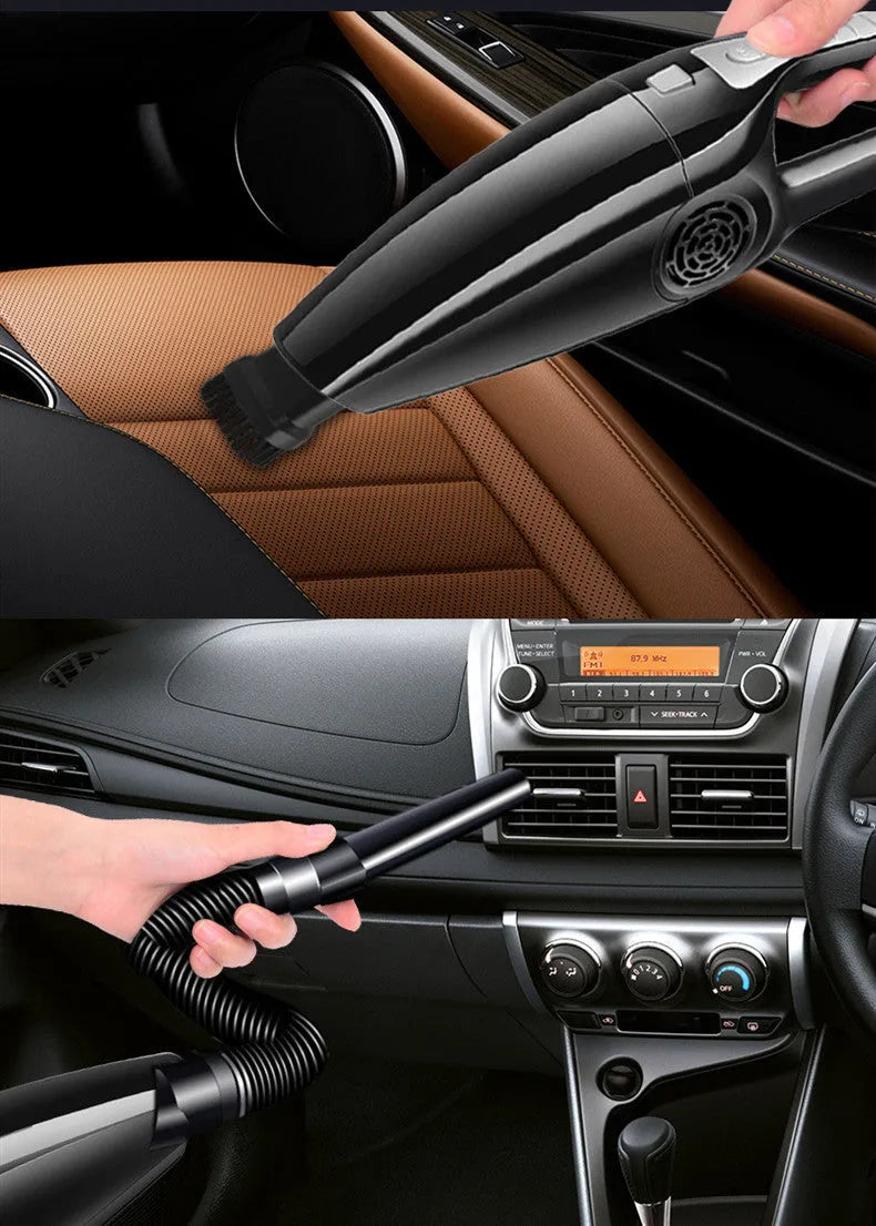 Hypa eighth generation black and orange 12V car vacuum cleaner with cigarette lighter plug