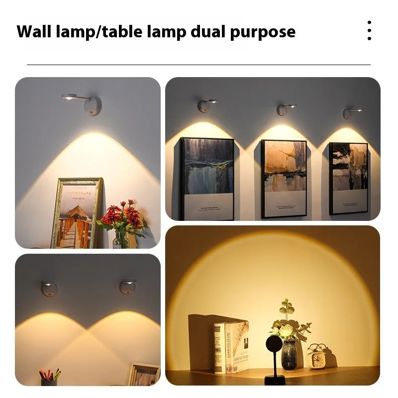 Rechargeable geometric design wall spotlight in white or black with remote control