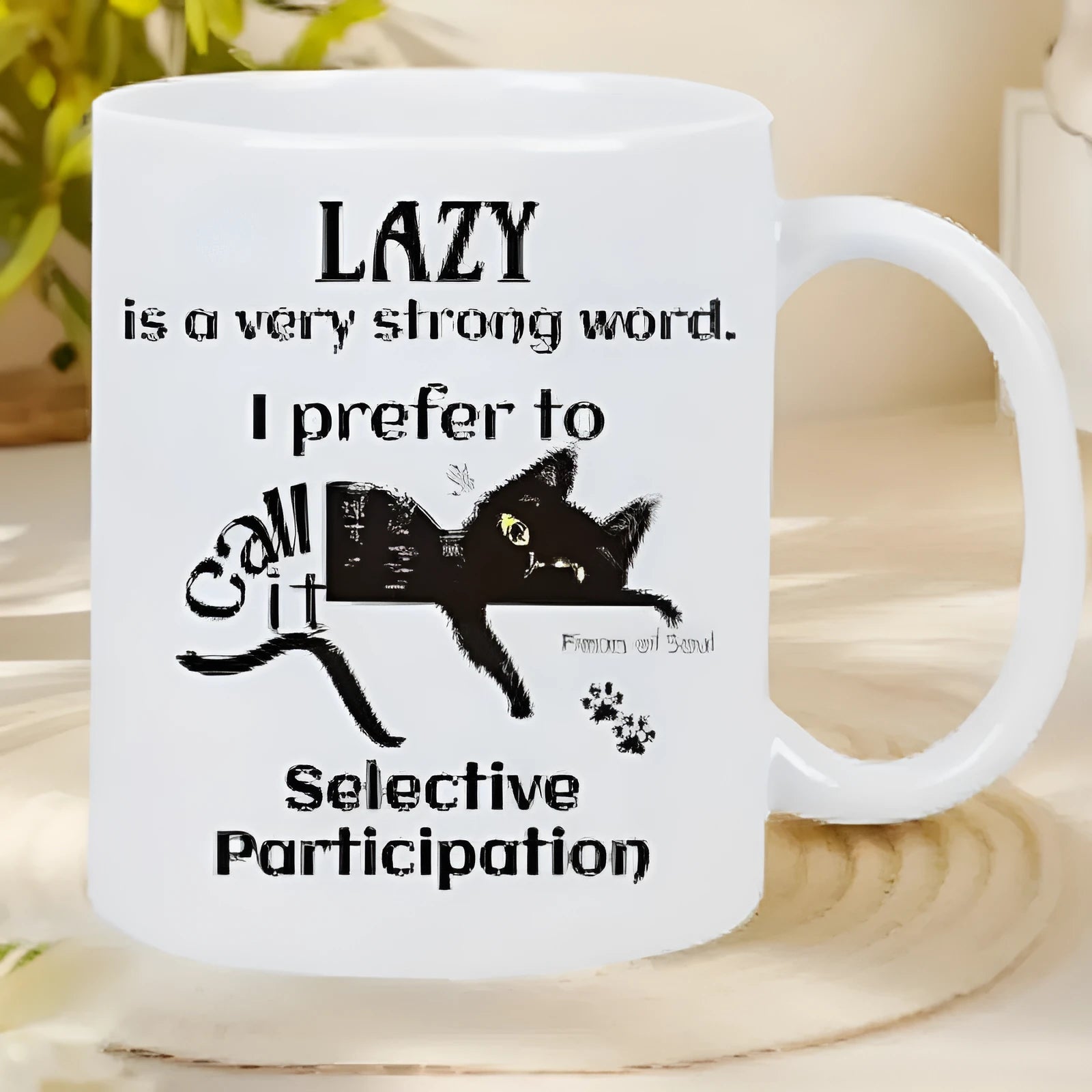 Creative ceramic 11oz thermal transfer mark cup with full-wrap picture design