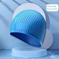 Solid colour silicone swimming cap for adults in one of nine available colours.