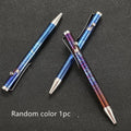 Titanium alloy gun bolt handle ballpoint pen with phantom colour finish showing knurled grip texture
