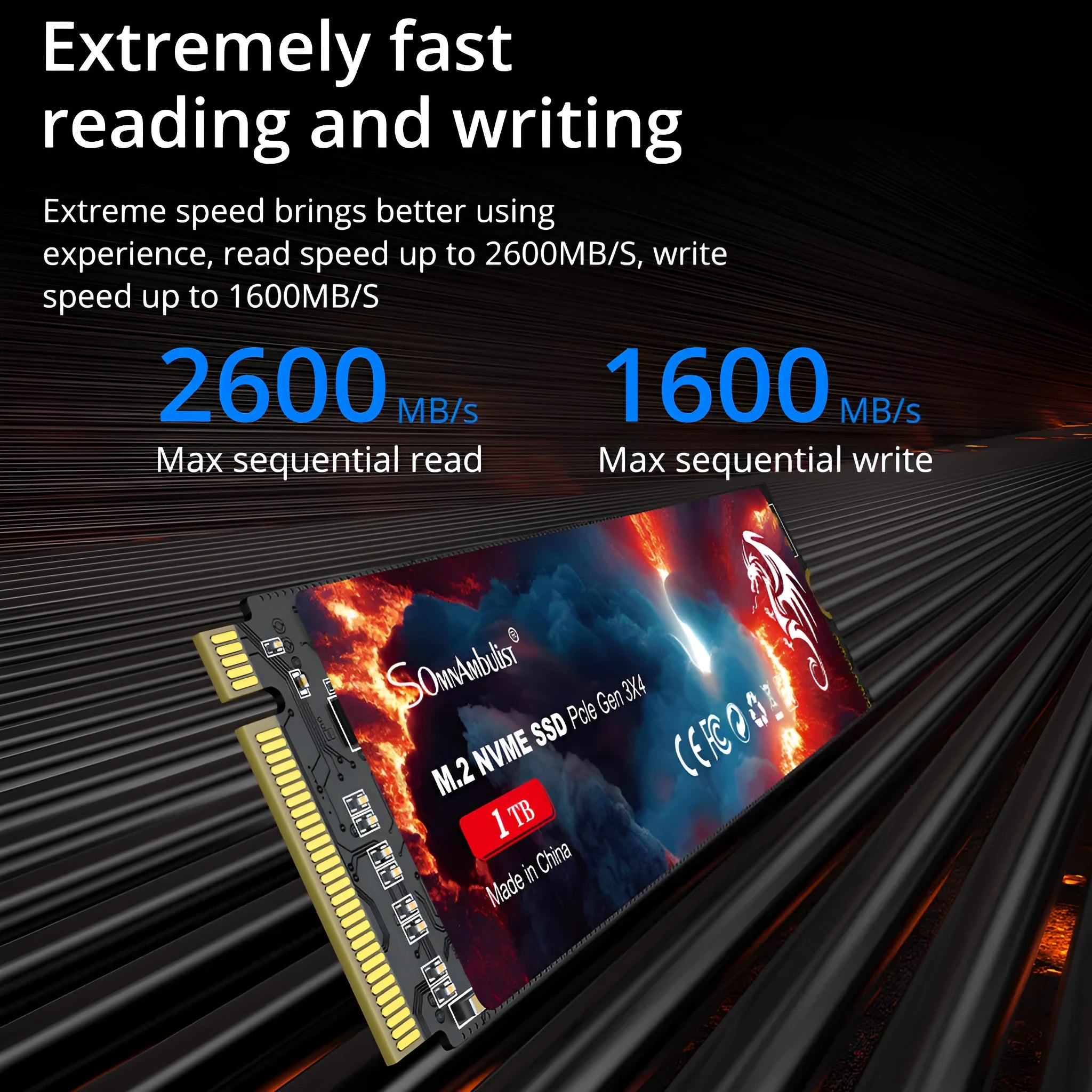 M.2 NVMe solid state drive for desktop computers in 2280 form factor.