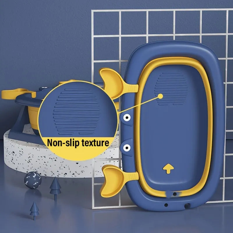 Blue foldable plastic pet tub for small dogs and cats