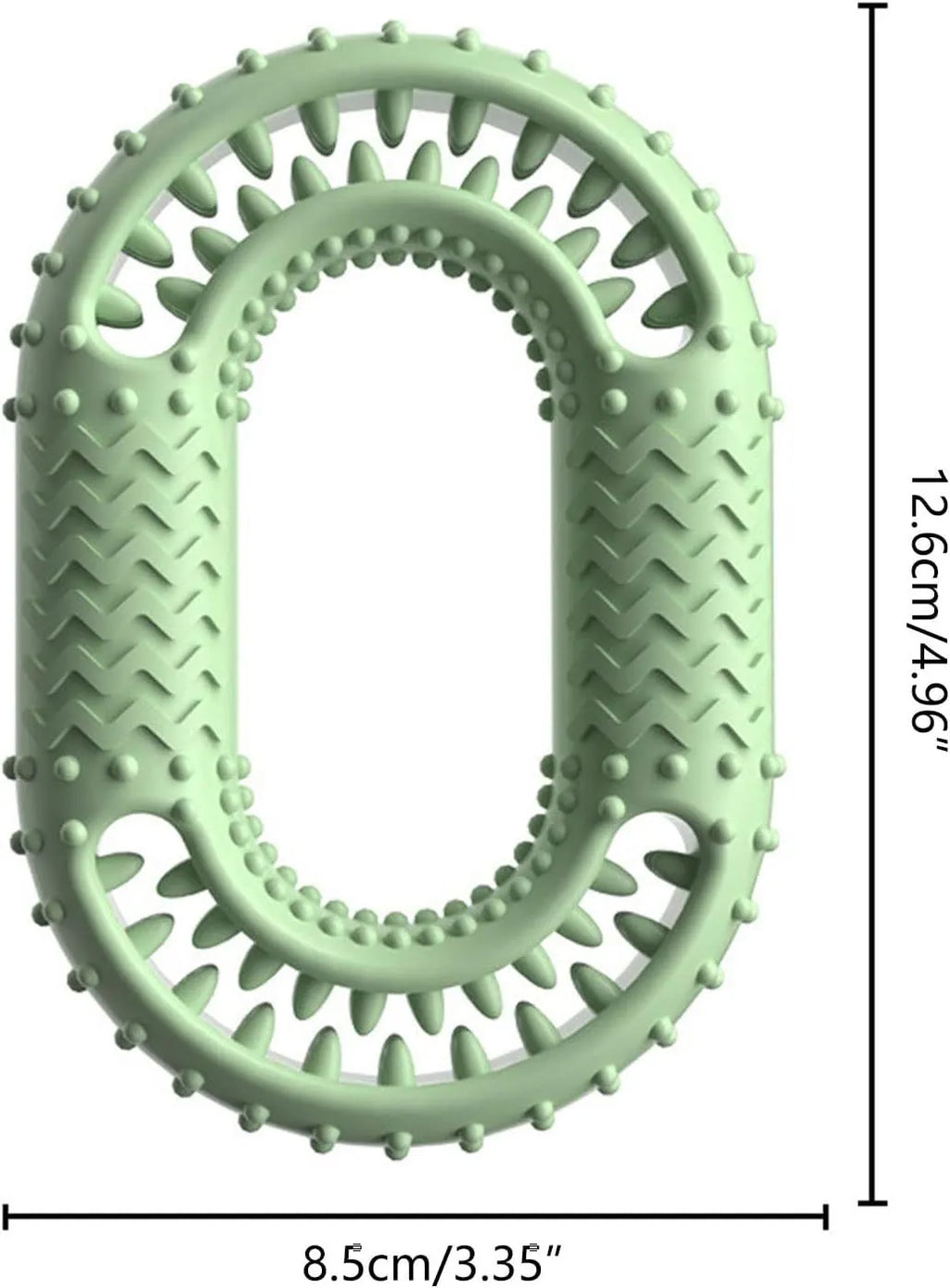 O-ring shaped dog chew toy for aggressive chewers in blue, green and pink colour options
