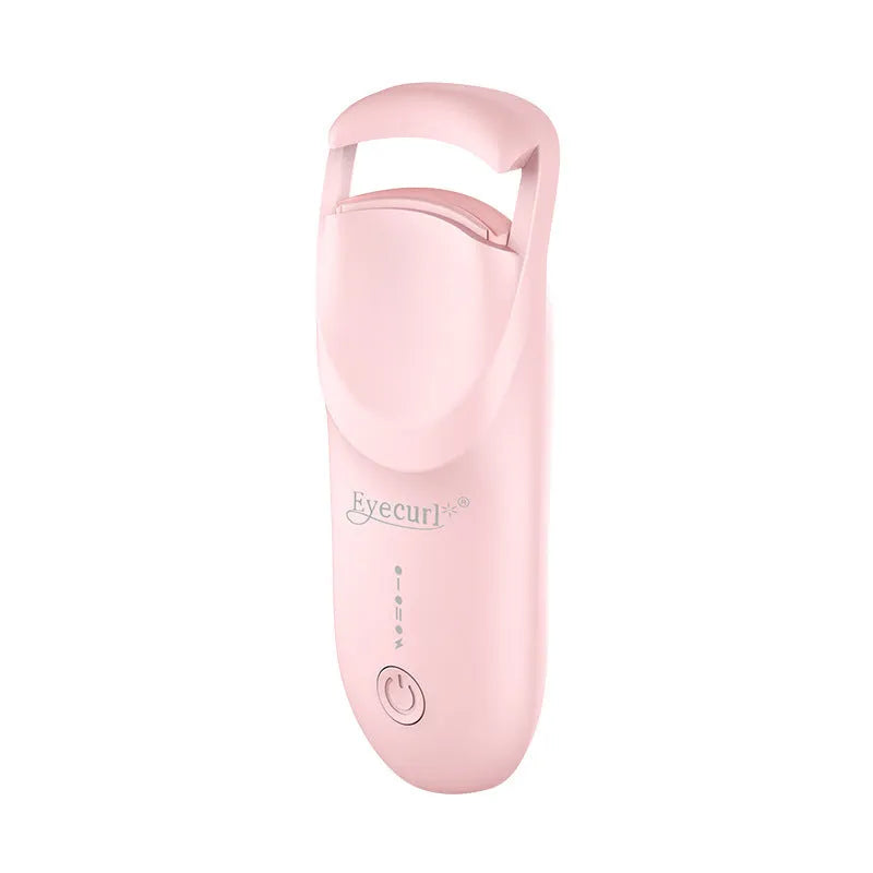 Electric heating eyelash curler in plastic construction with charging cable, available in multiple colour packaging options