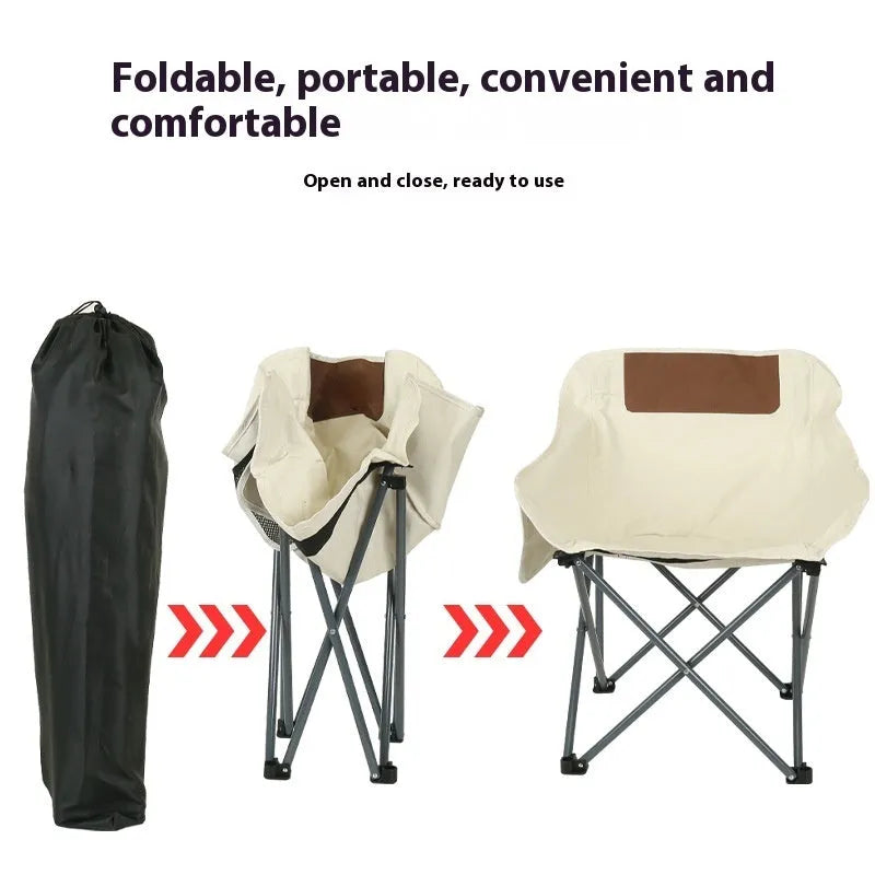 Folding camping chair with reclining backrest in Oxford cloth fabric and steel frame