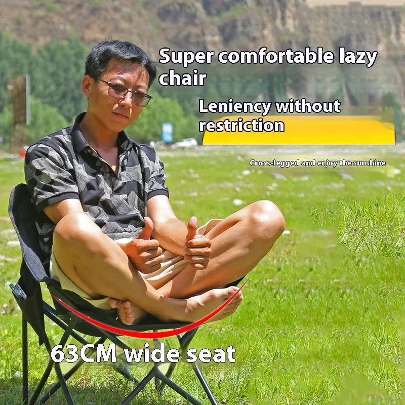 Folding camping chair with reclining backrest in Oxford cloth fabric and steel frame