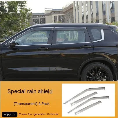 2023 Mitsubishi Outlander window deflectors in black engineering plastic