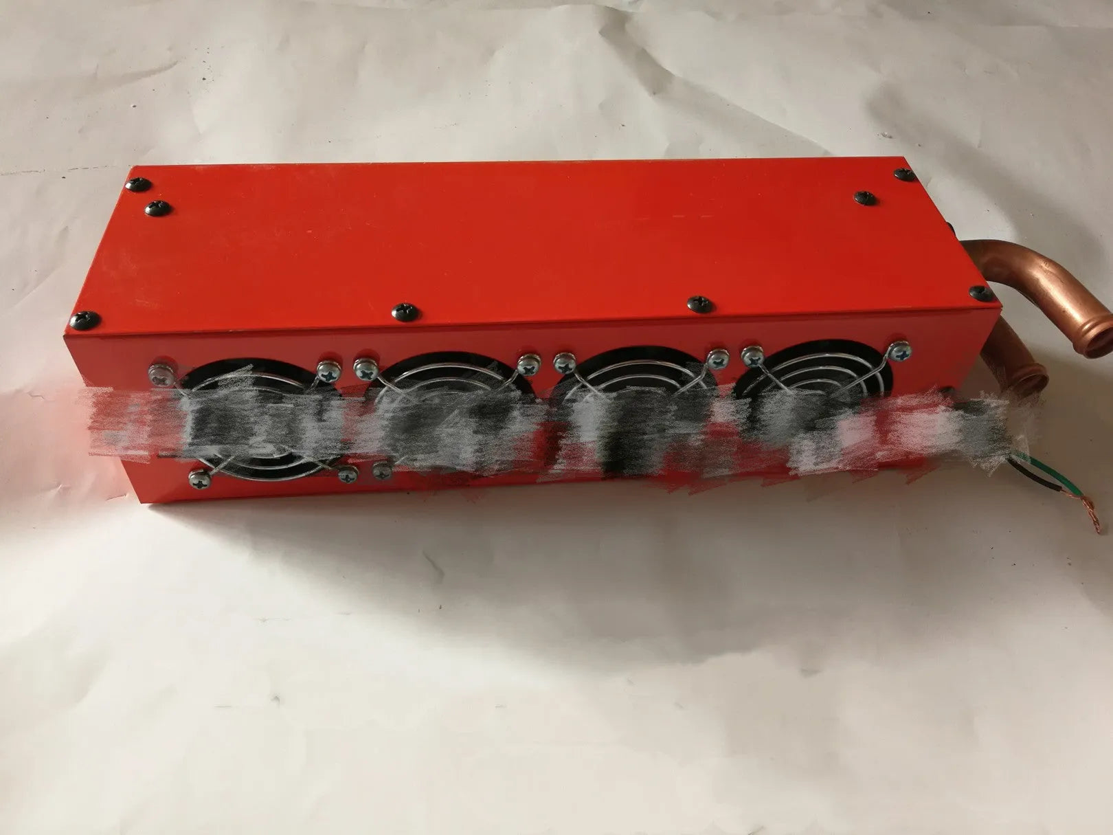 Long small four hole copper pipe body car heater metal casing 12V 24V manual control unit