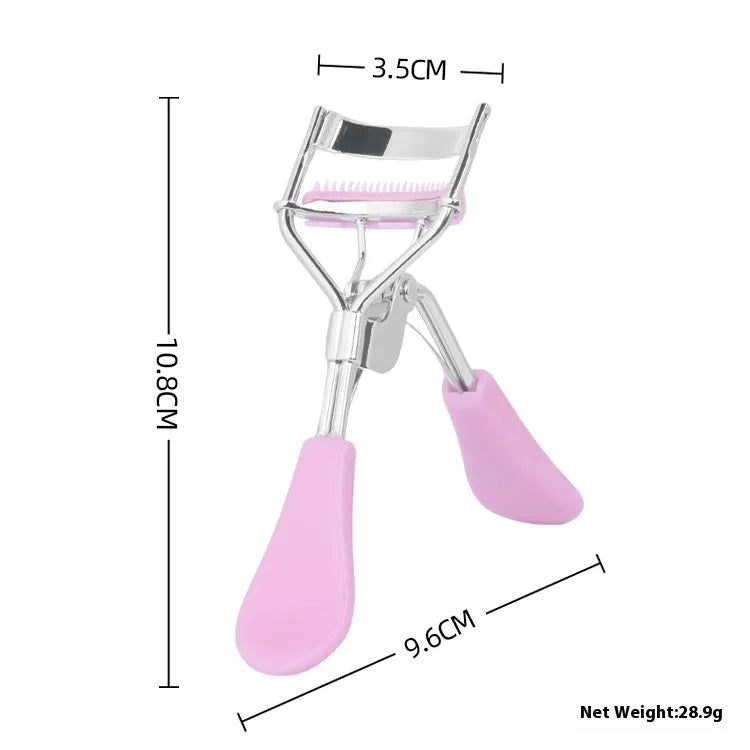 A4 manual eyelash curler with comb in black ribbon finish on white background
