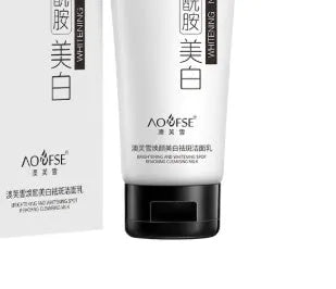 White 100ml whitening and freckle removing facial cleanser bottle for pore cleansing