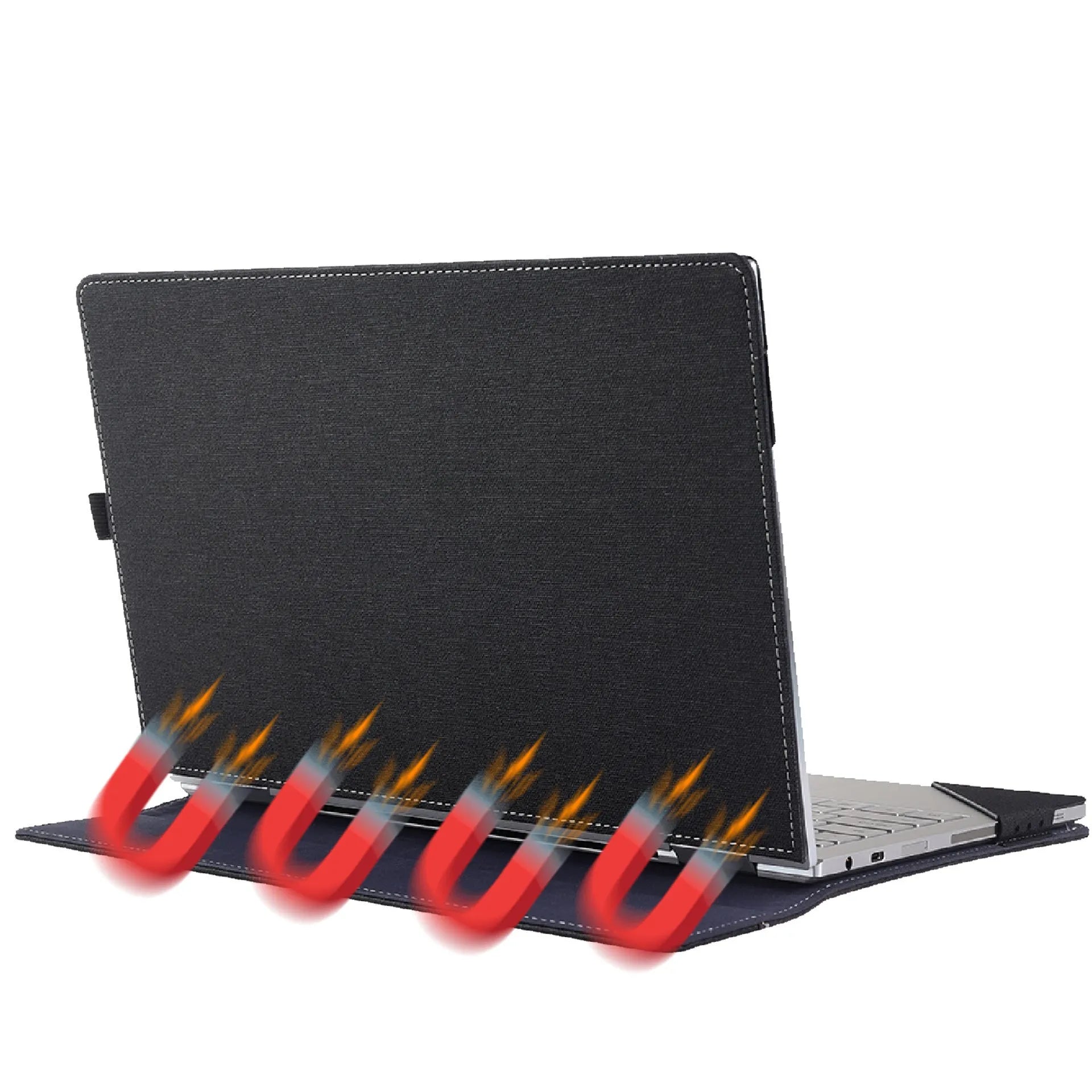 Black imitation leather protective sleeve for Microsoft Laptop Bag with Chinese-style design