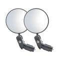 Black foldable convex rearview mirror showing 7cm reflective surface and adjustable stem.