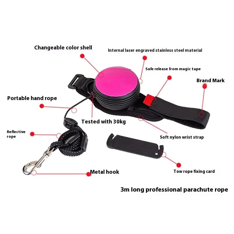 Pet Holding Hands 3-metre explosion-proof retractable dog lead in vibrant orange with safety lock.