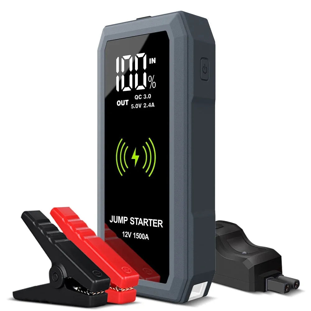 S606 emergency start power source with large screen, wireless charger, aluminium alloy housing, 16800mAh capacity