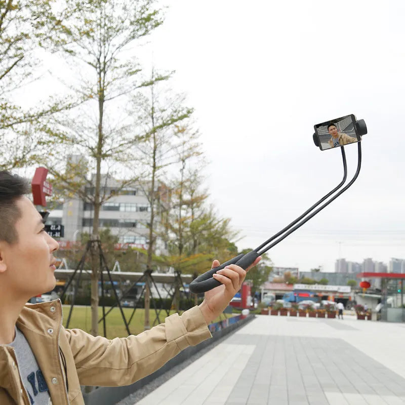 Baseus flexible mobile phone holder showing 360-degree rotation with shockproof bubble support for 4-10 inch devices