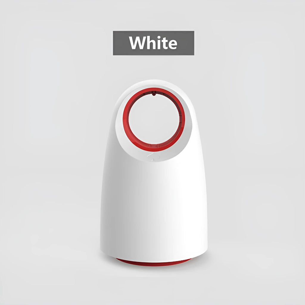 Black or white household silent mosquito killer with USB cable, measuring 12x12x21.5cm