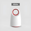 Black or white household silent mosquito killer with USB cable, measuring 12x12x21.5cm